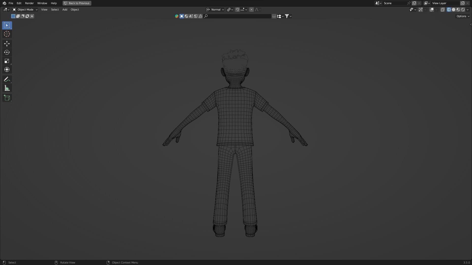 Man Boy Teen Cartoon Character Low-poly 3D model_29