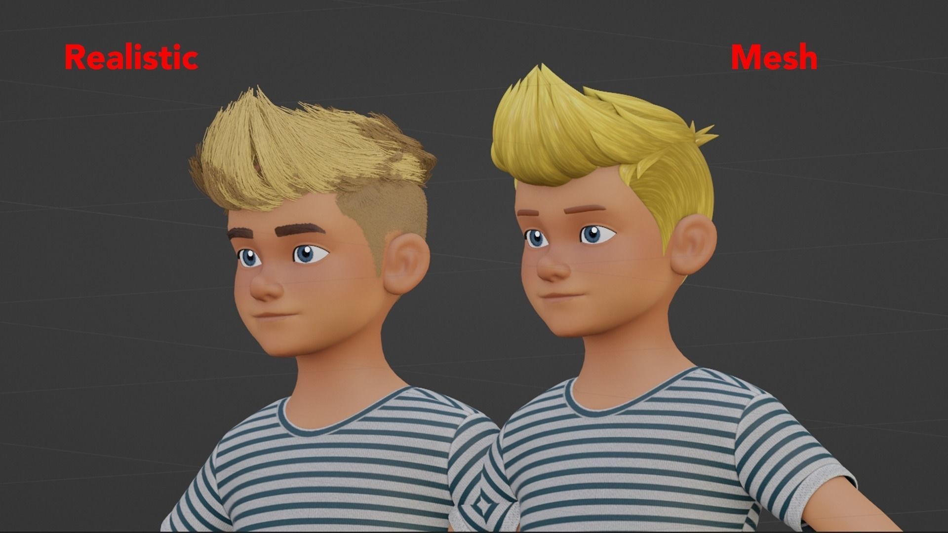 Man Boy Teen Cartoon Character Low-poly 3D model_13