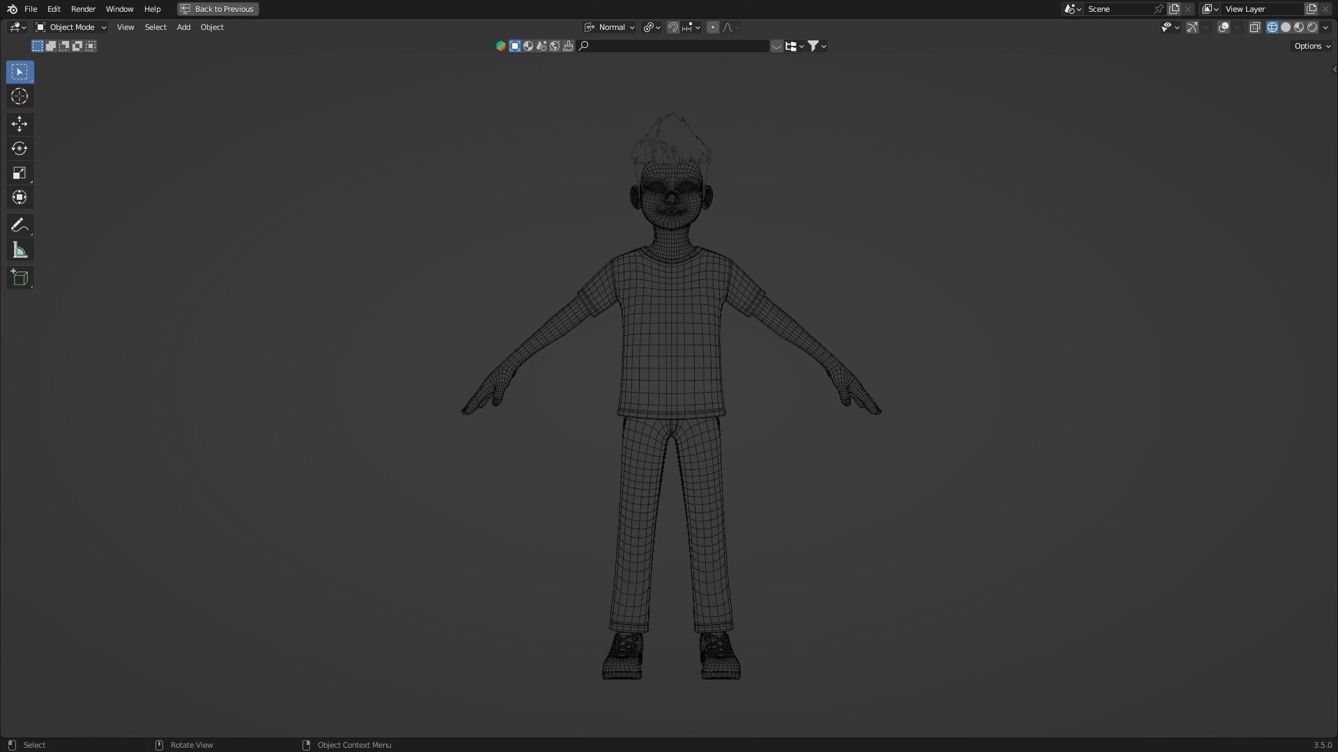 Man Boy Teen Cartoon Character Low-poly 3D model_25