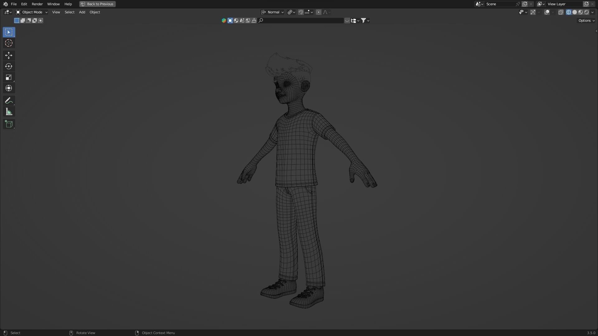 Man Boy Teen Cartoon Character Low-poly 3D model_26