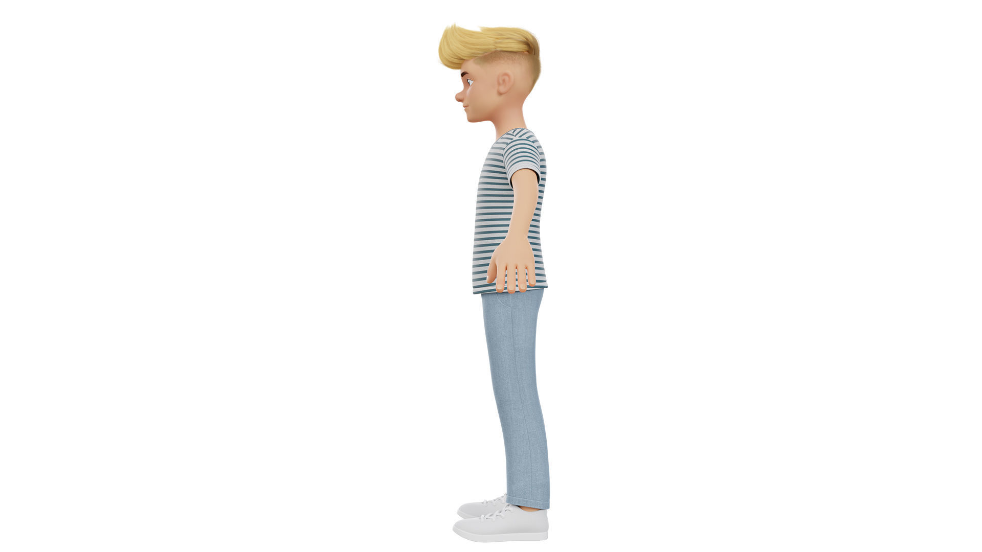 Man Boy Teen Cartoon Character Low-poly 3D model_19