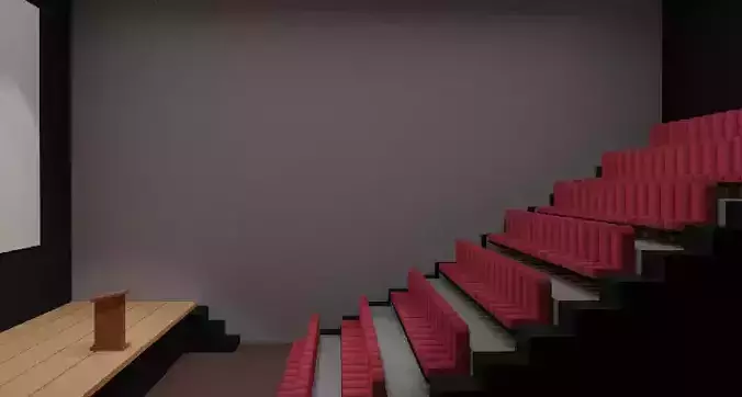 Low-Poly Auditorium with Stage 