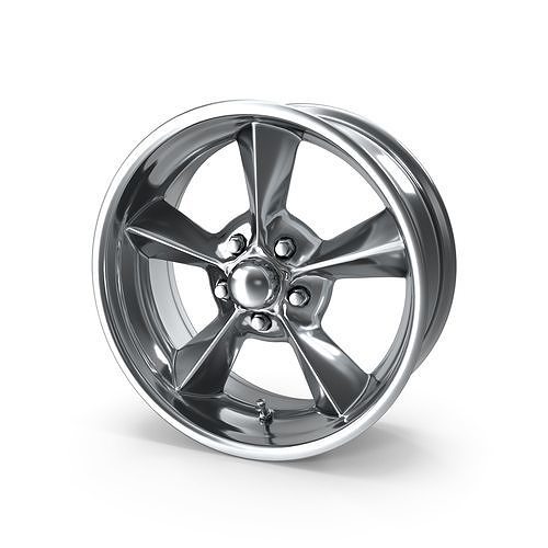 BG Rod Works Old School Wheel 17x7 Chrome 1965-1973 3D model 7