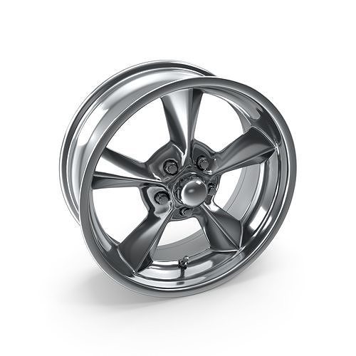 BG Rod Works Old School Wheel 17x7 Chrome 1965-1973 3D model 5