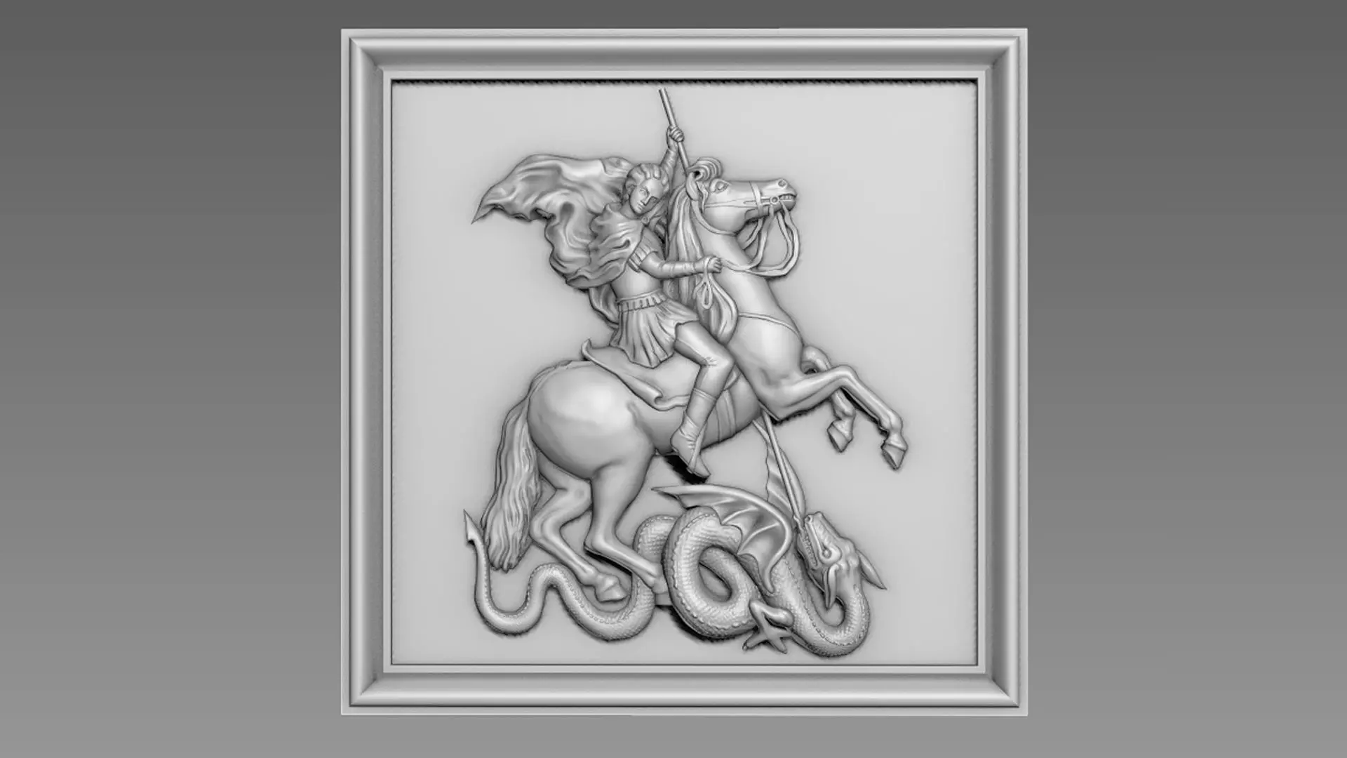 St George the Victorious bas-relief for CNC 3D model