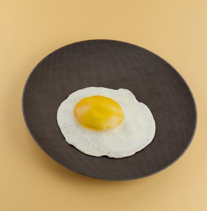 Boiled and fried EGGS Low-poly 3D model_2