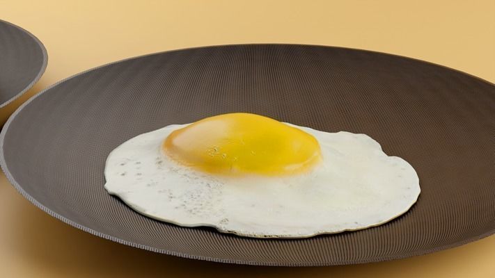 Boiled and fried EGGS Low-poly 3D model_6