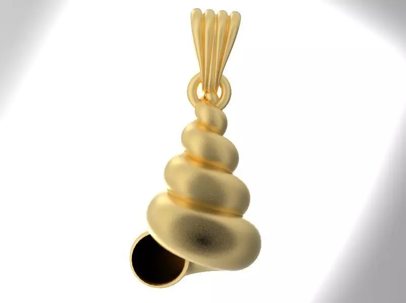 Spiral Shell Pendants 3D model Seashell Charms necklace 3D  3D print model_0