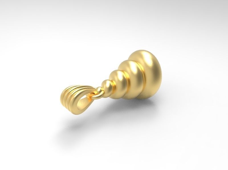 Spiral Shell Pendants 3D model Seashell Charms necklace 3D  3D print model_2