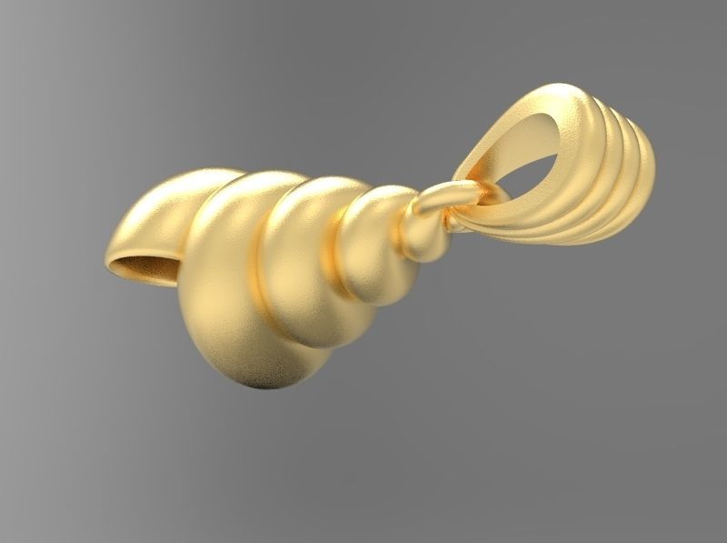 Spiral Shell Pendants 3D model Seashell Charms necklace 3D  3D print model_5