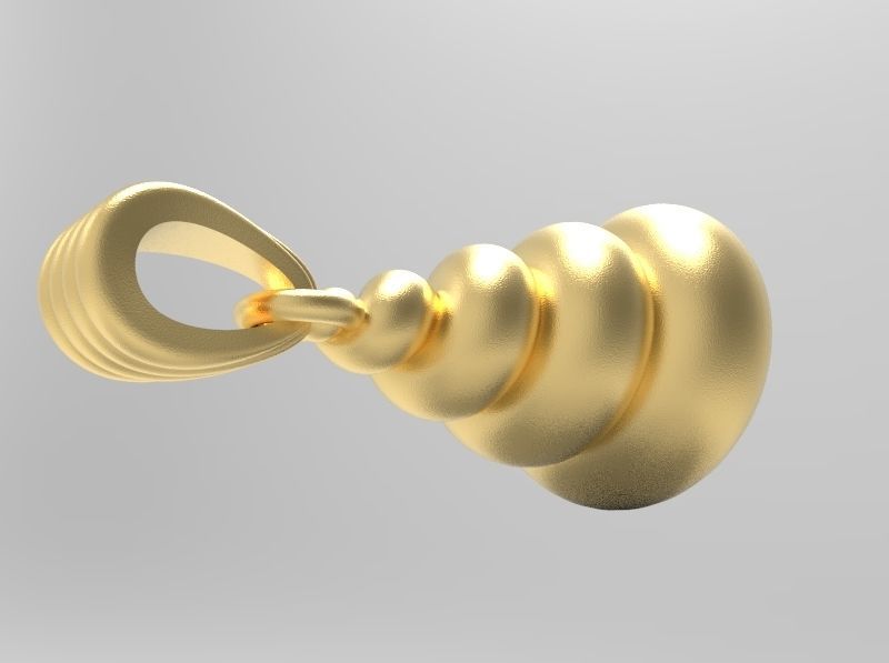 Spiral Shell Pendants 3D model Seashell Charms necklace 3D  3D print model_3