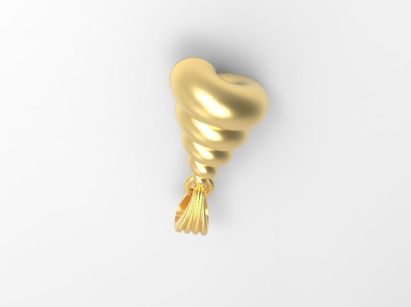 Spiral Shell Pendants 3D model Seashell Charms necklace 3D  3D print model_1