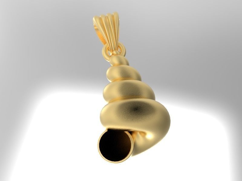 Spiral Shell Pendants 3D model Seashell Charms necklace 3D  3D print model_4