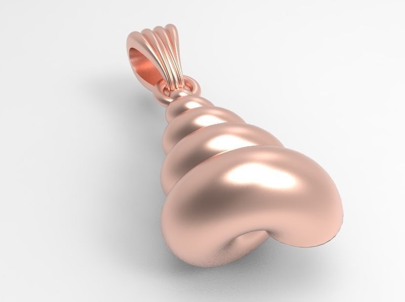 Spiral Shell Pendants 3D model Seashell Charms necklace 3D  3D print model_8