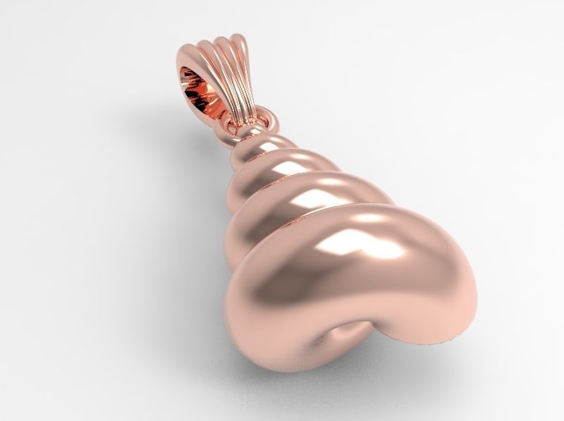 Spiral Shell Pendants 3D model Seashell Charms necklace 3D  3D print model_7