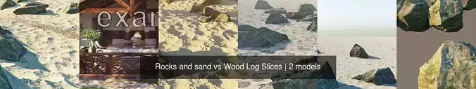 Rocks and sand vs Wood Log Slices