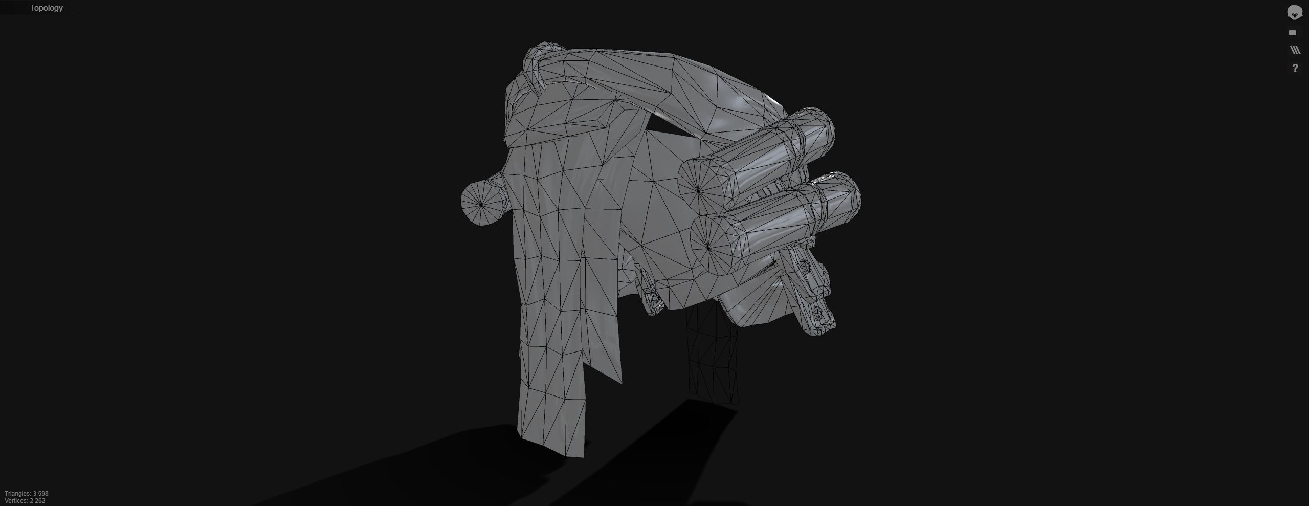 Low-poly medieval fantasy waist armor base Low-poly 3D model_12