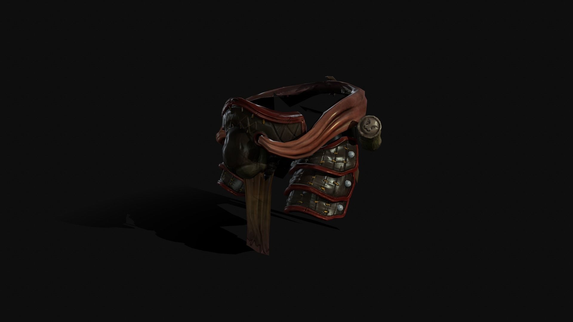 Low-poly medieval fantasy waist armor base Low-poly 3D model_7
