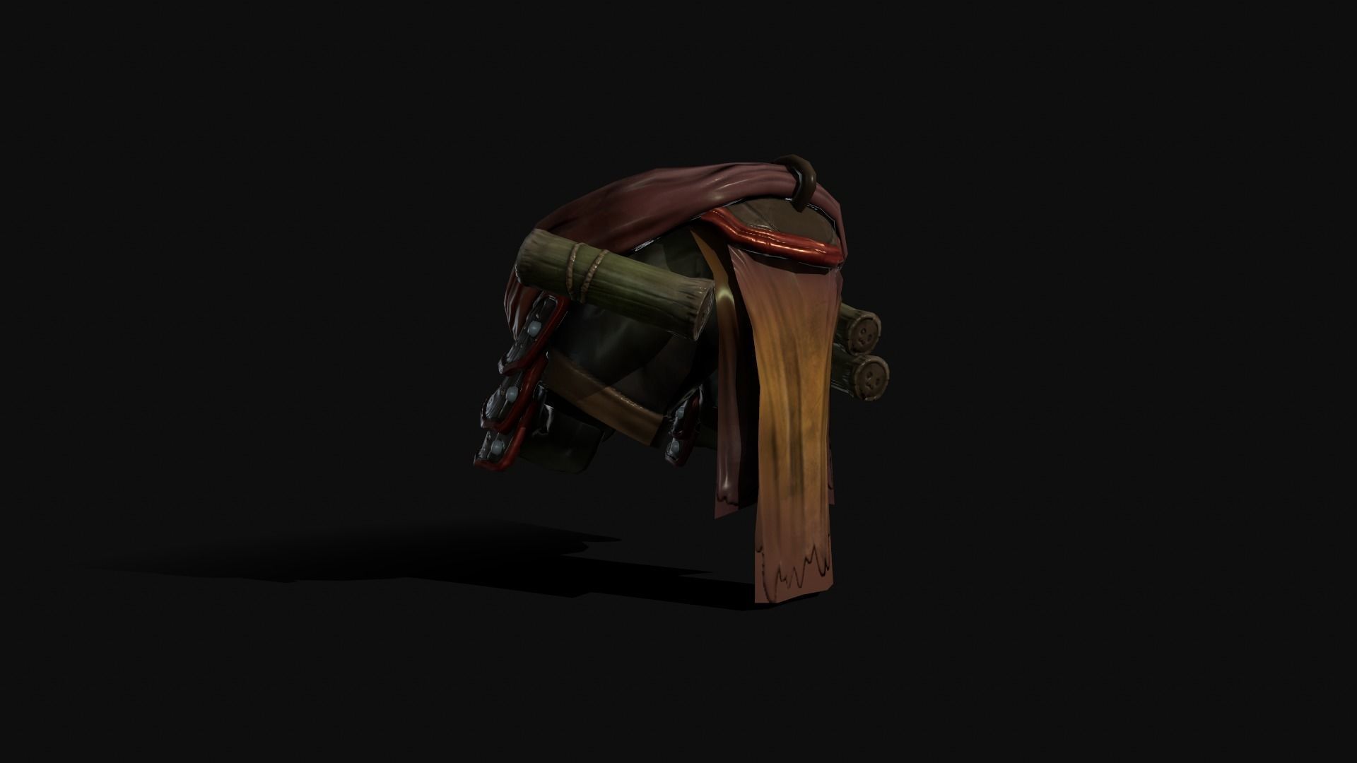 Low-poly medieval fantasy waist armor base Low-poly 3D model_5