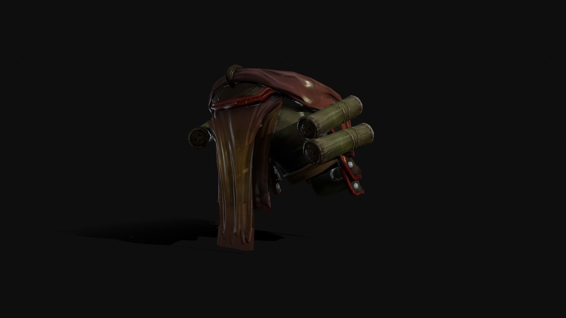 Low-poly medieval fantasy waist armor base Low-poly 3D model_4