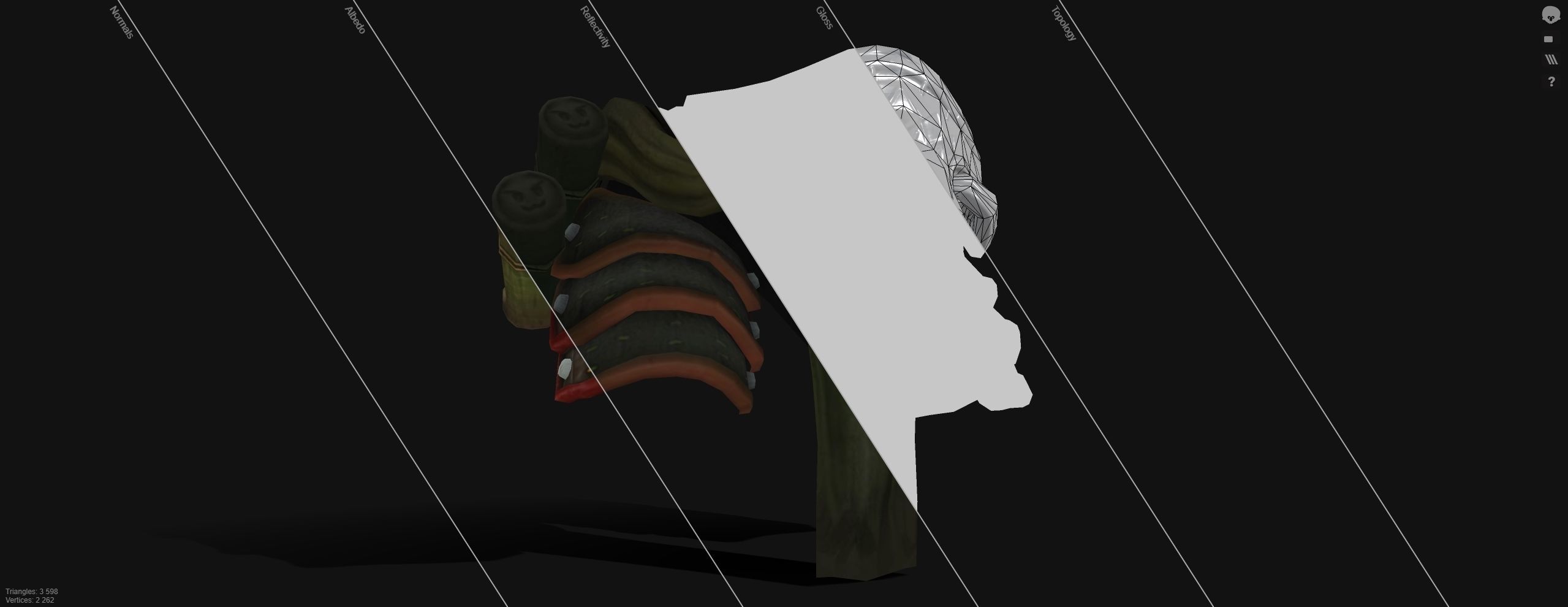 Low-poly medieval fantasy waist armor base Low-poly 3D model_10