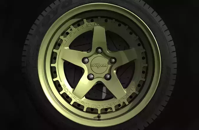 WGR-M - Wheels - Game Ready - Fully Textured with Materials Low-poly 3D model