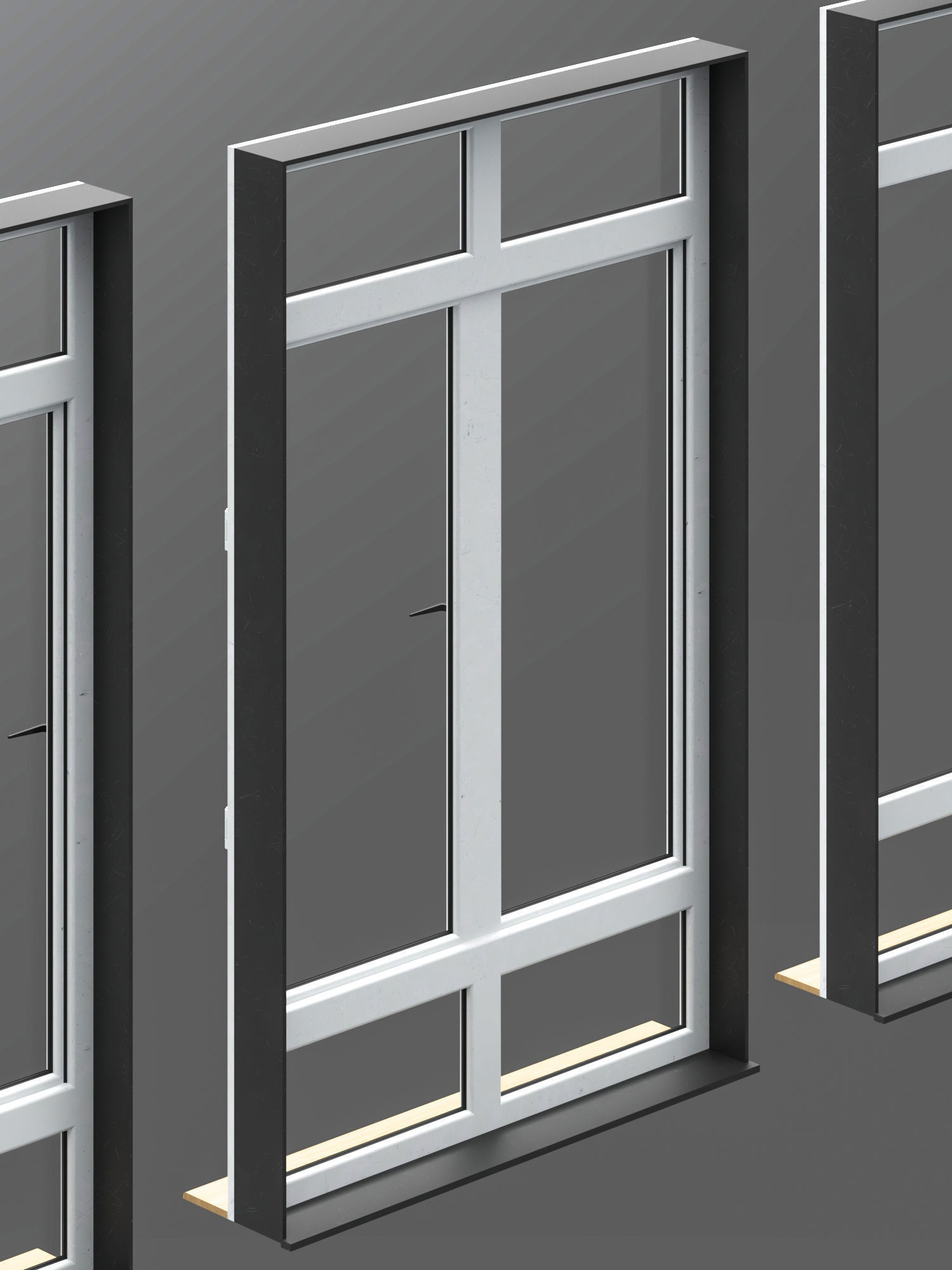 UPVC windows with frame collection 3D model_2