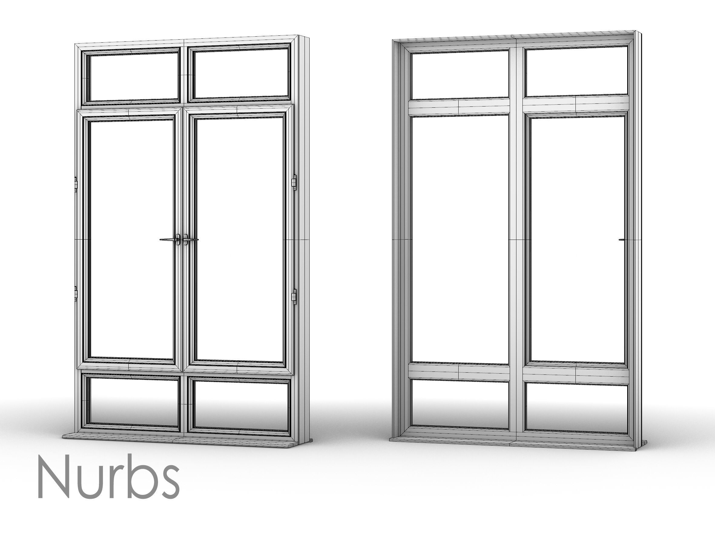 UPVC windows with frame collection 3D model_10