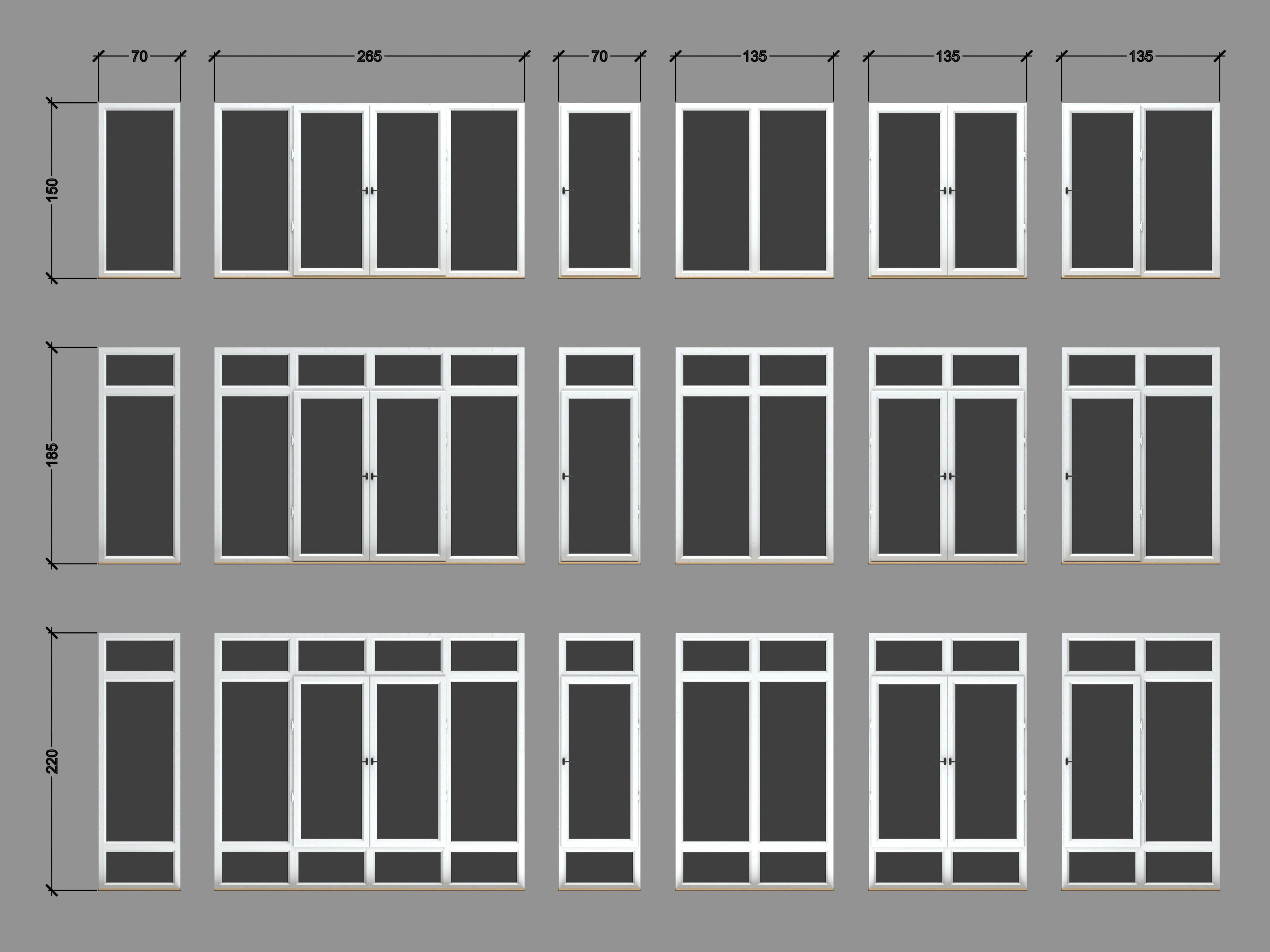 UPVC windows with frame collection 3D model_8