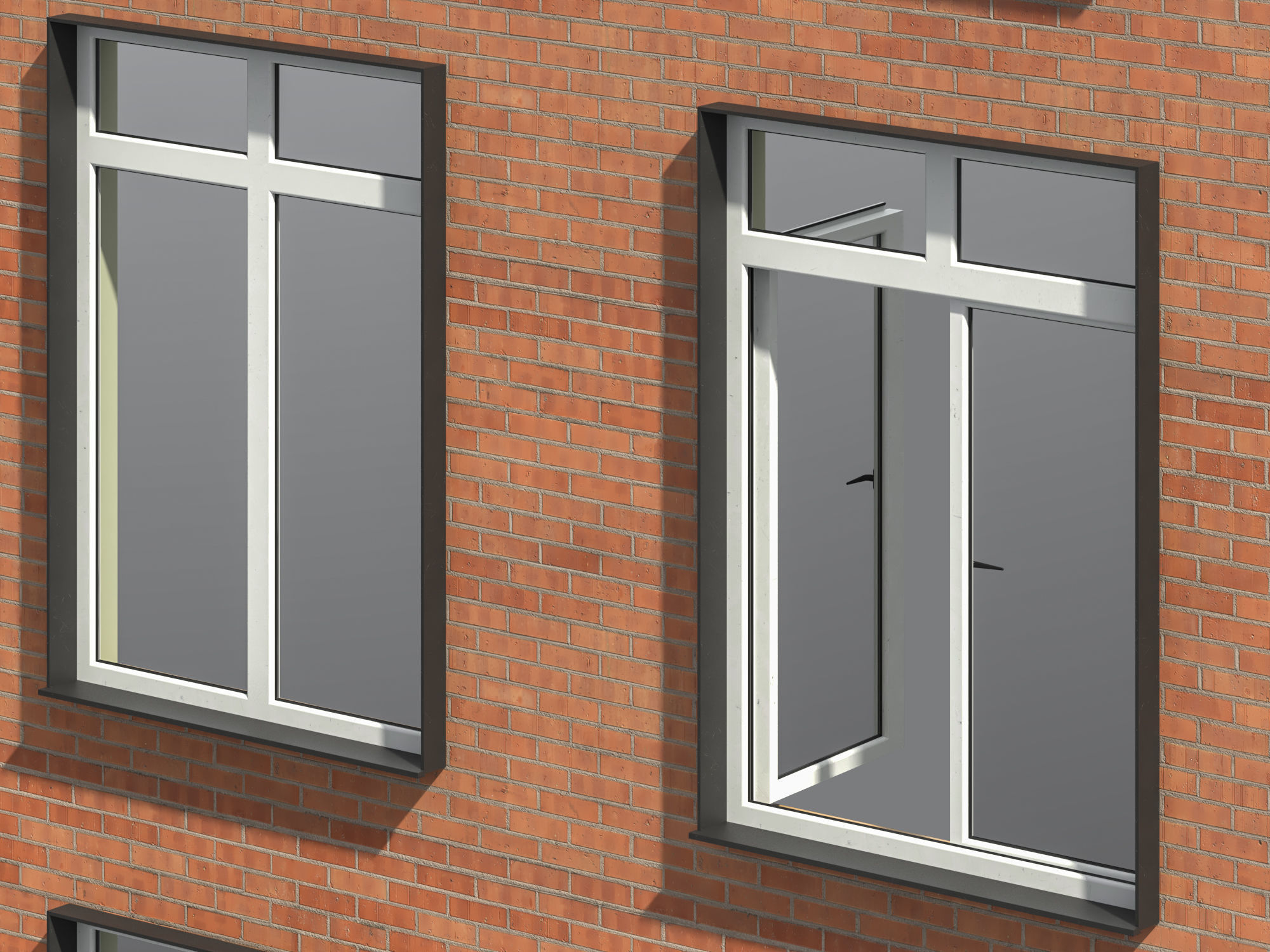 UPVC windows with frame collection 3D model_7