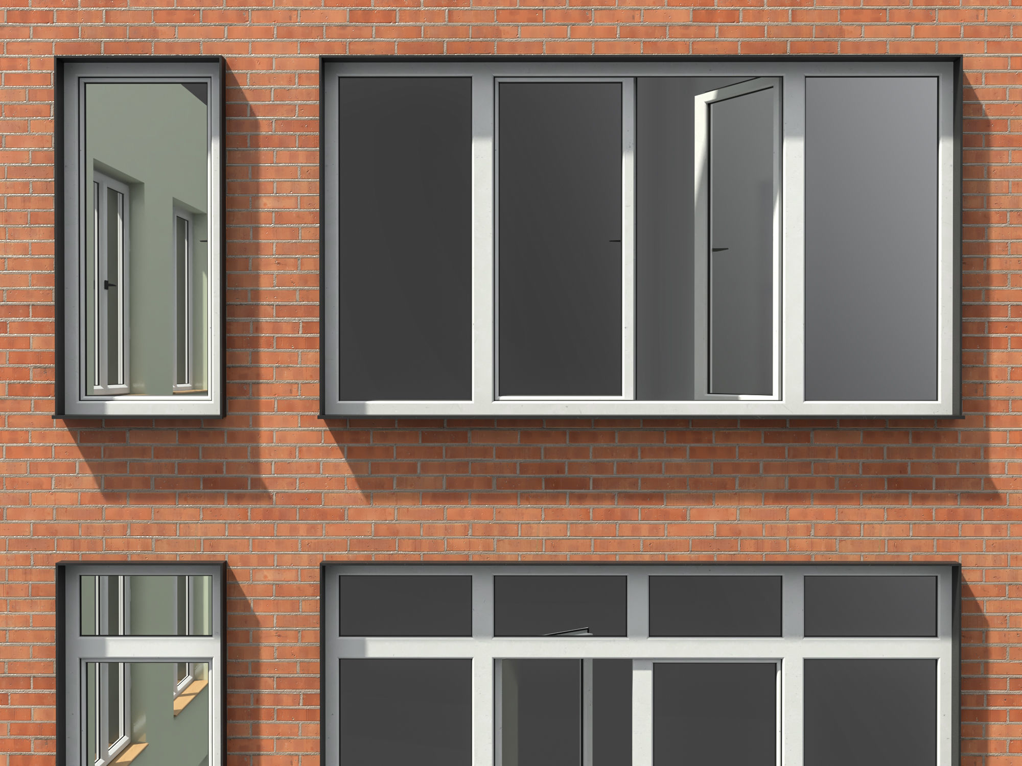 UPVC windows with frame collection 3D model_6