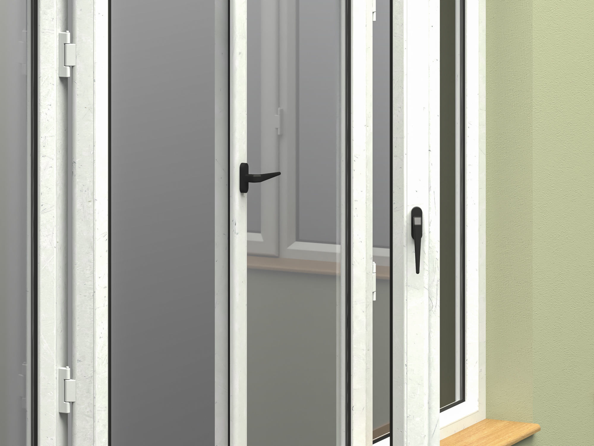 UPVC windows with frame collection 3D model_5