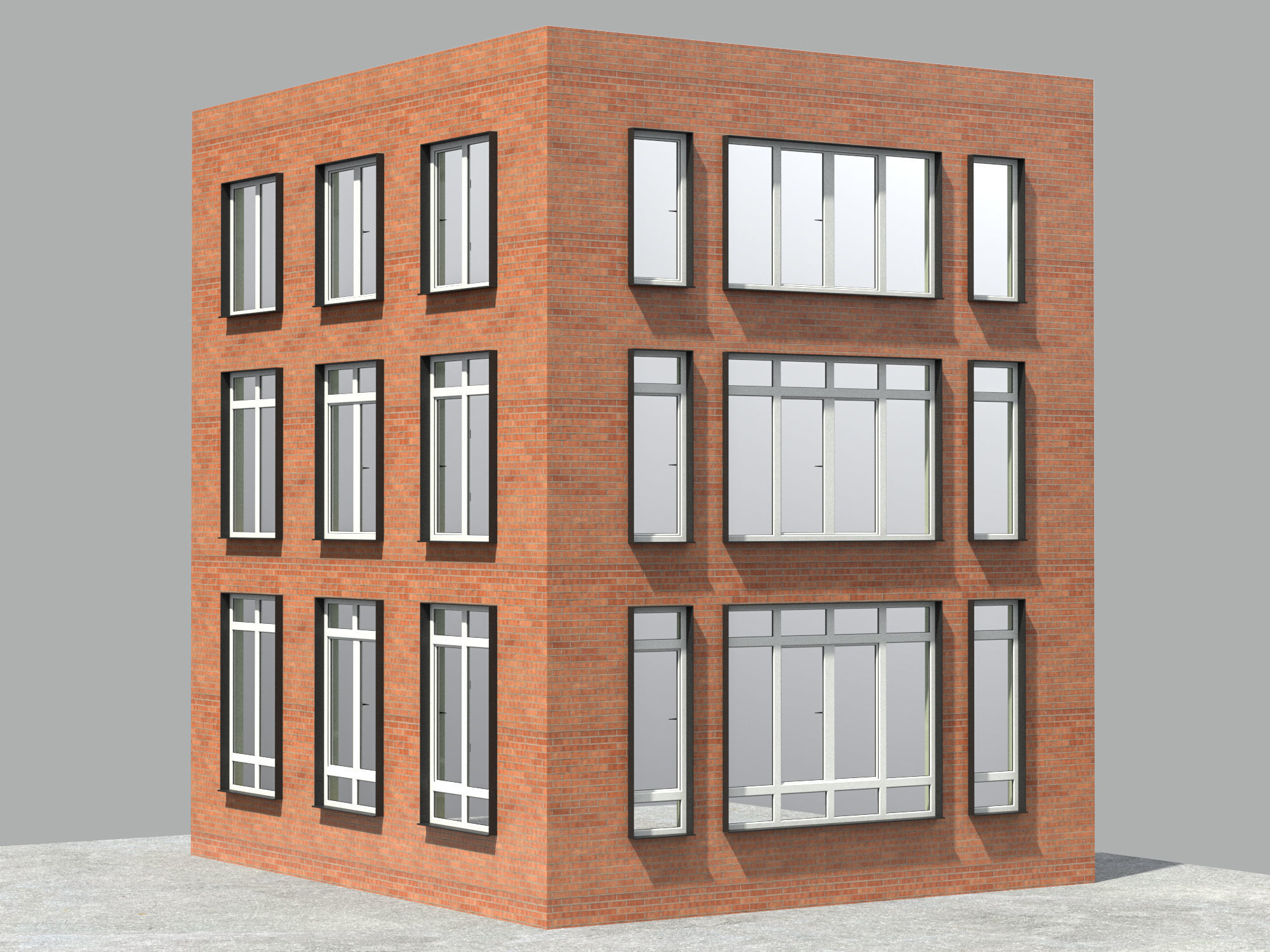 UPVC windows with frame collection 3D model_3