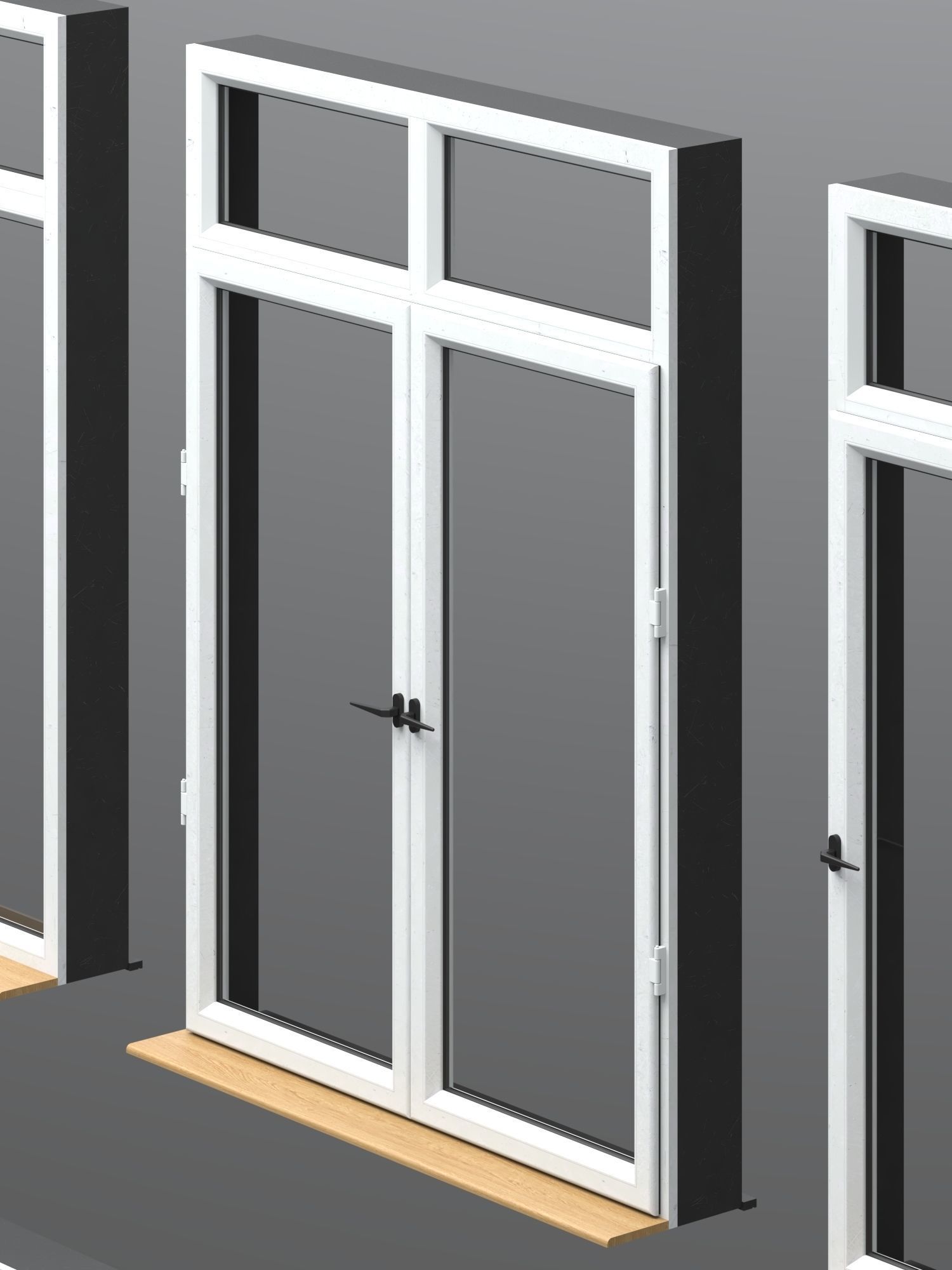 UPVC windows with frame collection 3D model_1