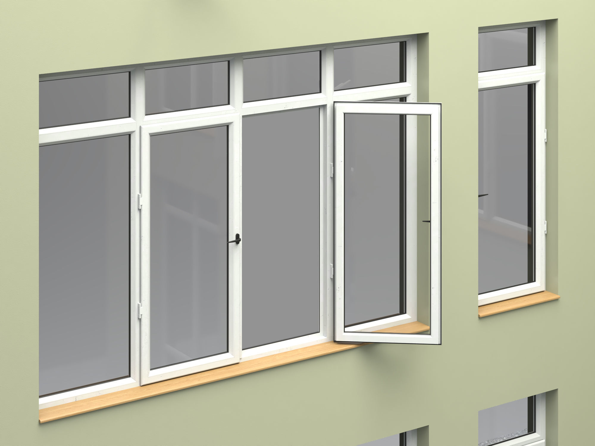 UPVC windows with frame collection 3D model_4