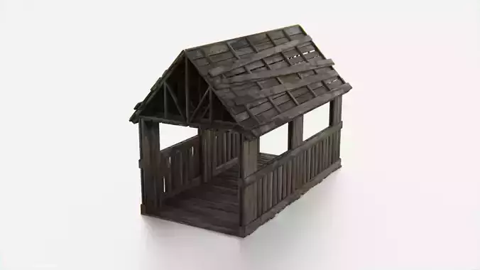 Old Wooden Medieval Building Shed 1