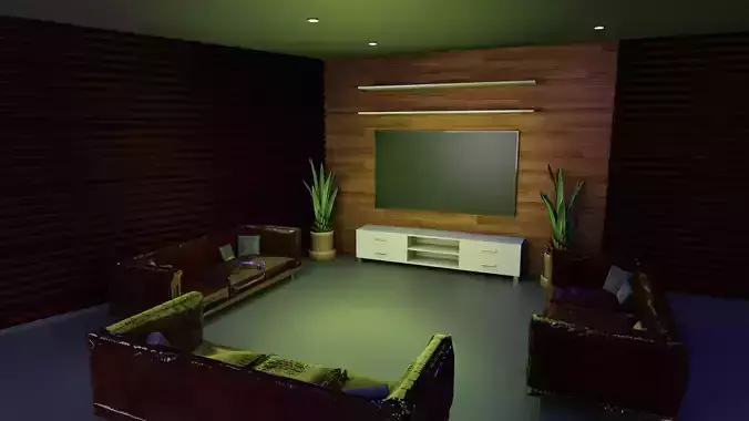 Recording Music Studio Low-Poly 3D Model Low-poly 3D model