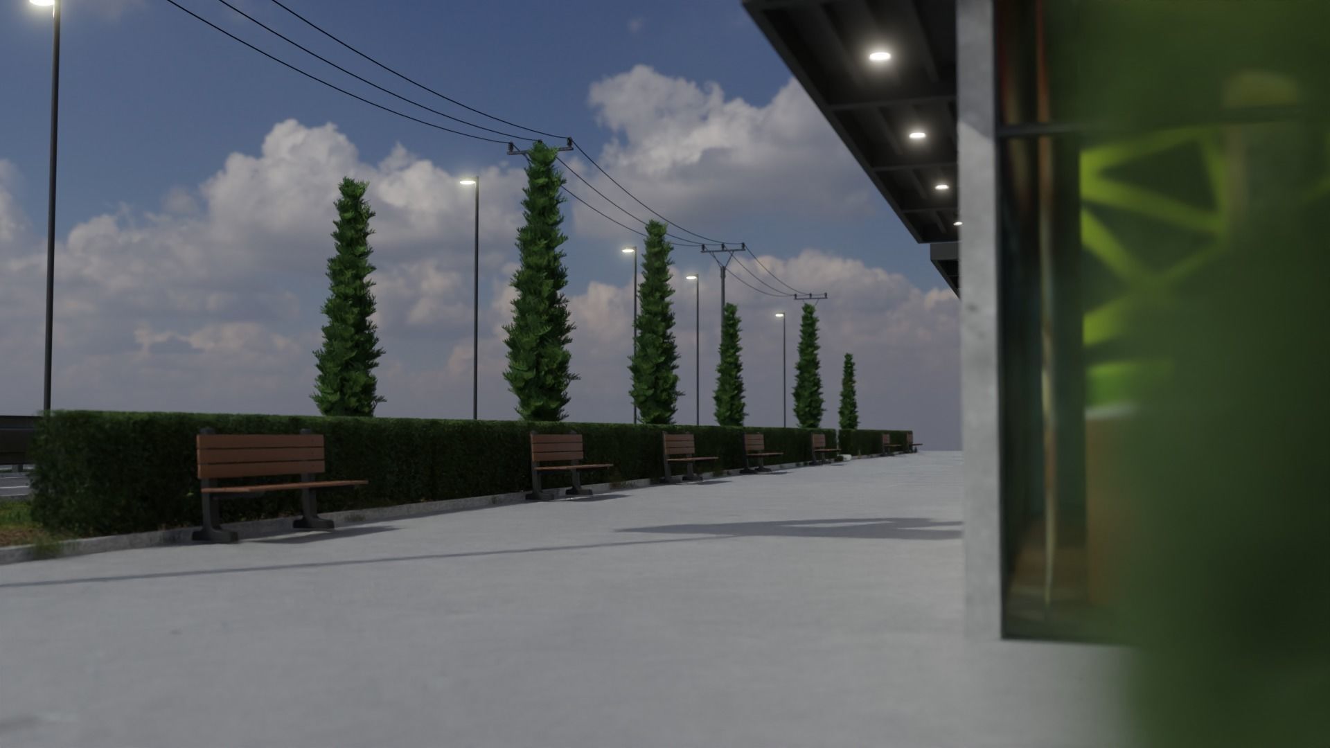 Strip mall shops 3D model_9