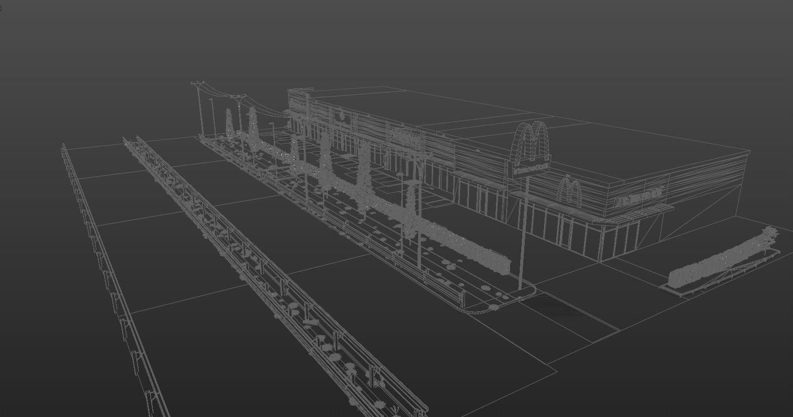 Strip mall shops 3D model_12