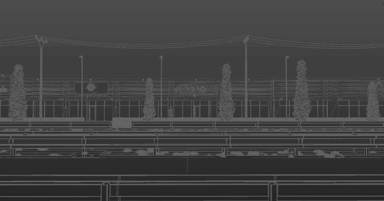 Strip mall shops 3D model_11