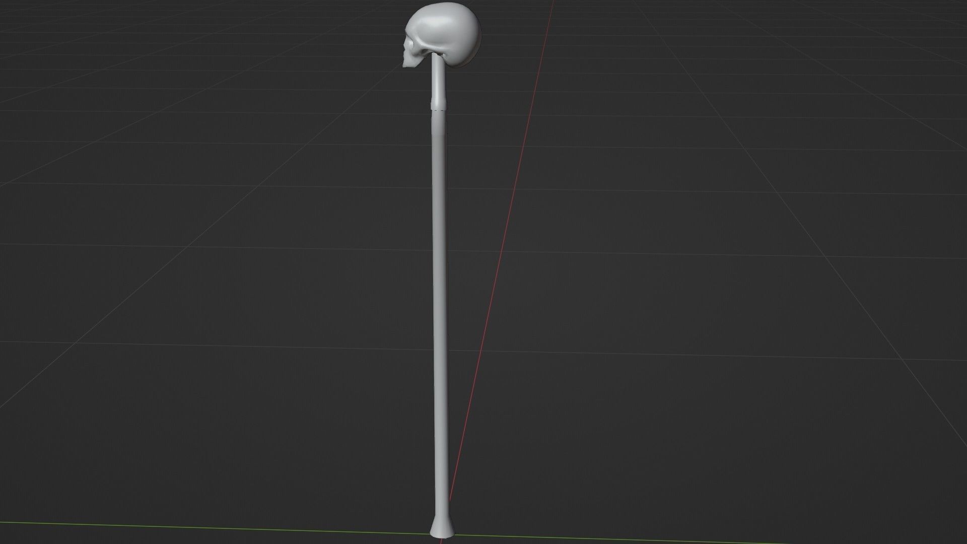 Cane with a skull Low-poly 3D model_15