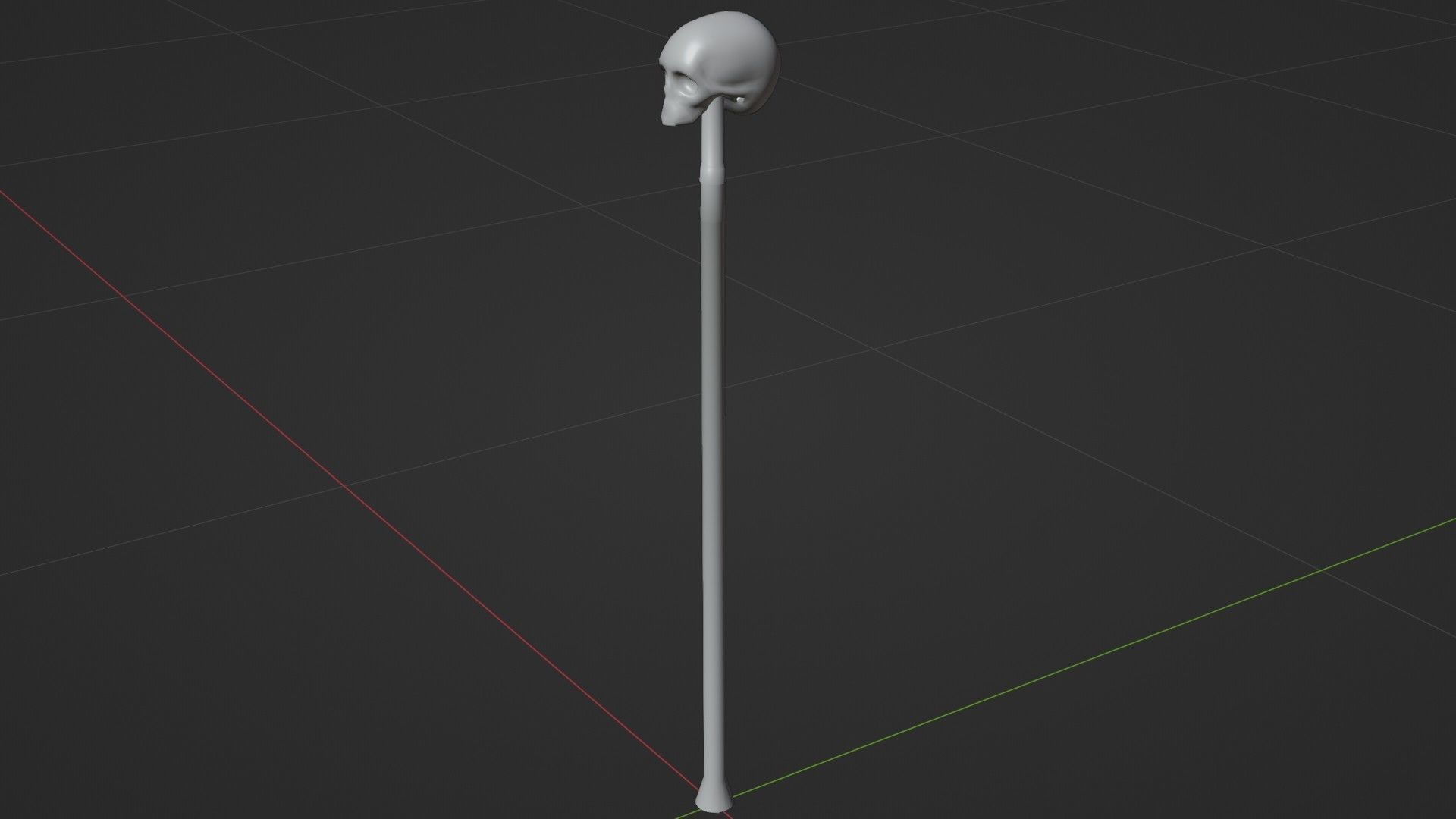 Cane with a skull Low-poly 3D model_14