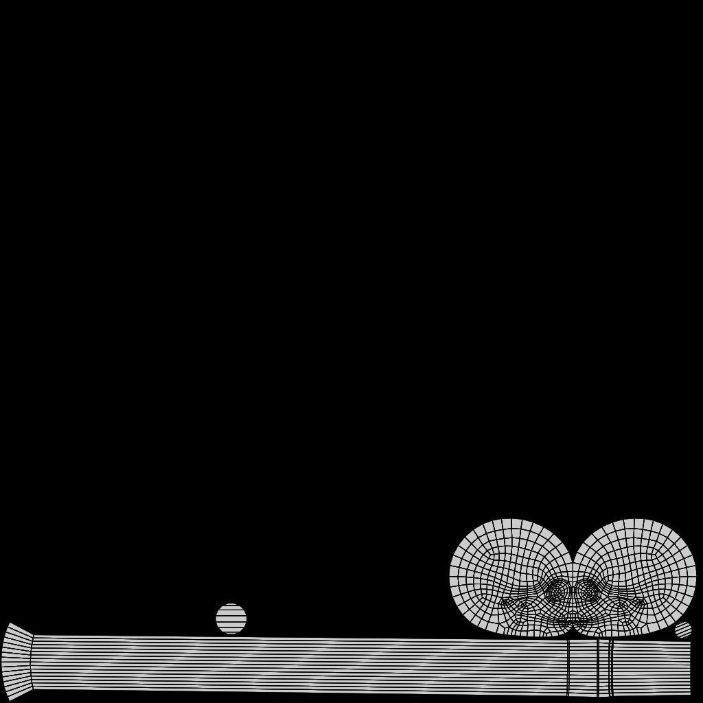 Cane with a skull Low-poly 3D model_11