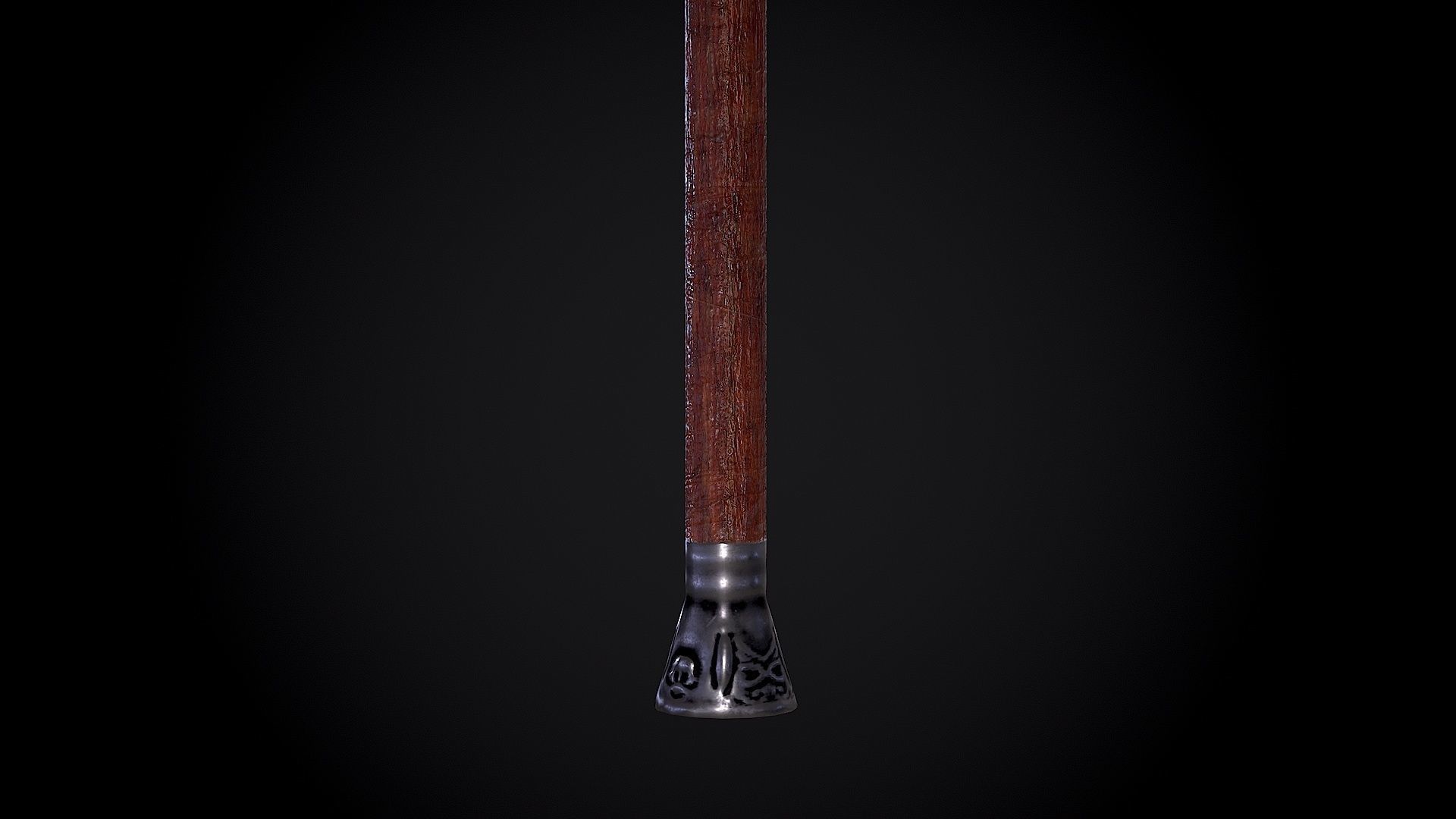 Cane with a skull Low-poly 3D model_9