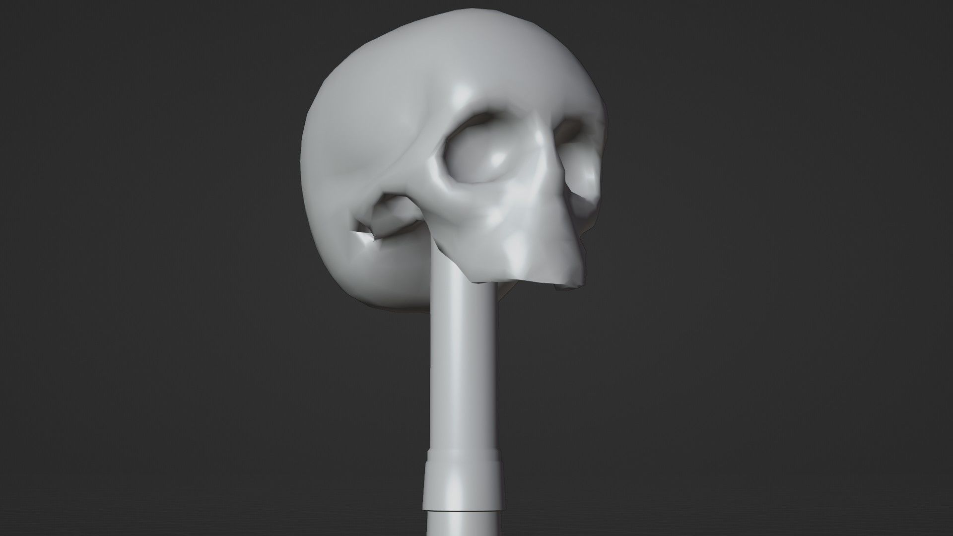 Cane with a skull Low-poly 3D model_13