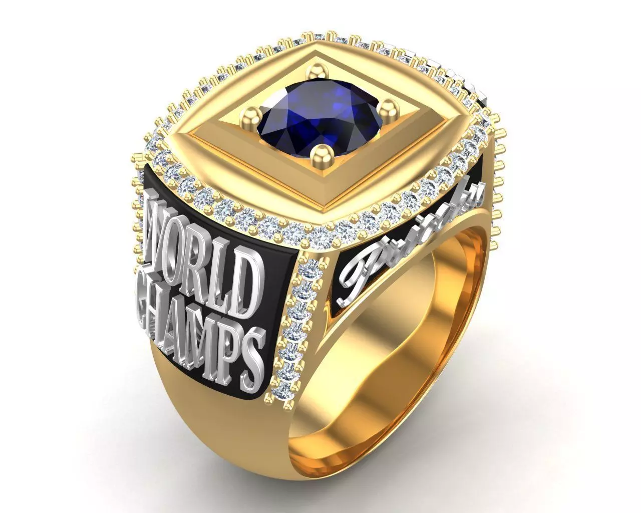 World Champ Priceless Silver Men Ring 3D print model