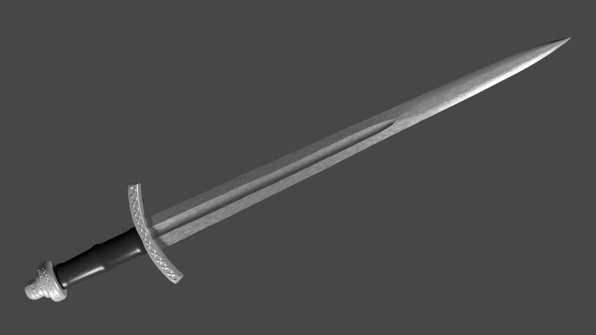Excalibur sword with Caroling handle Low-poly 3D model_2