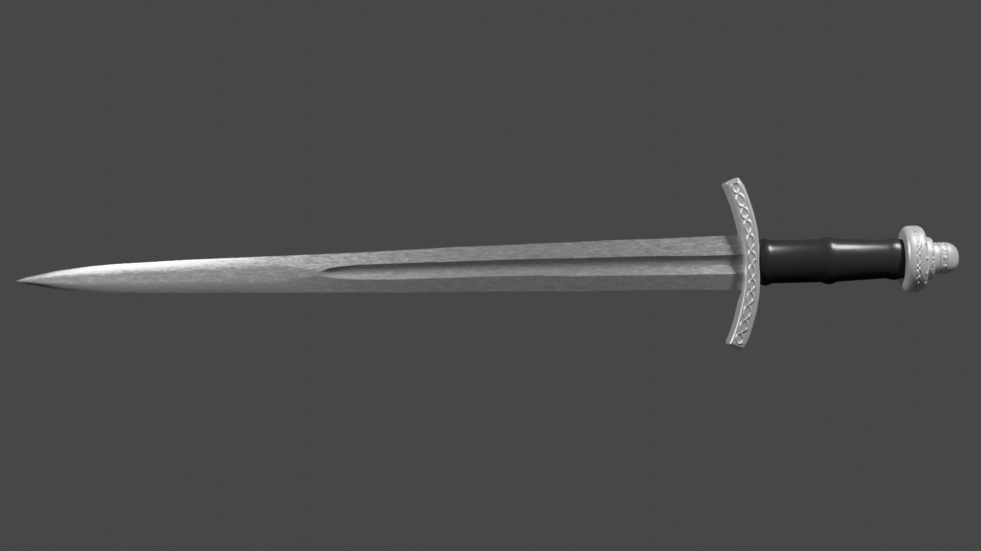 Excalibur sword with Caroling handle Low-poly 3D model_4