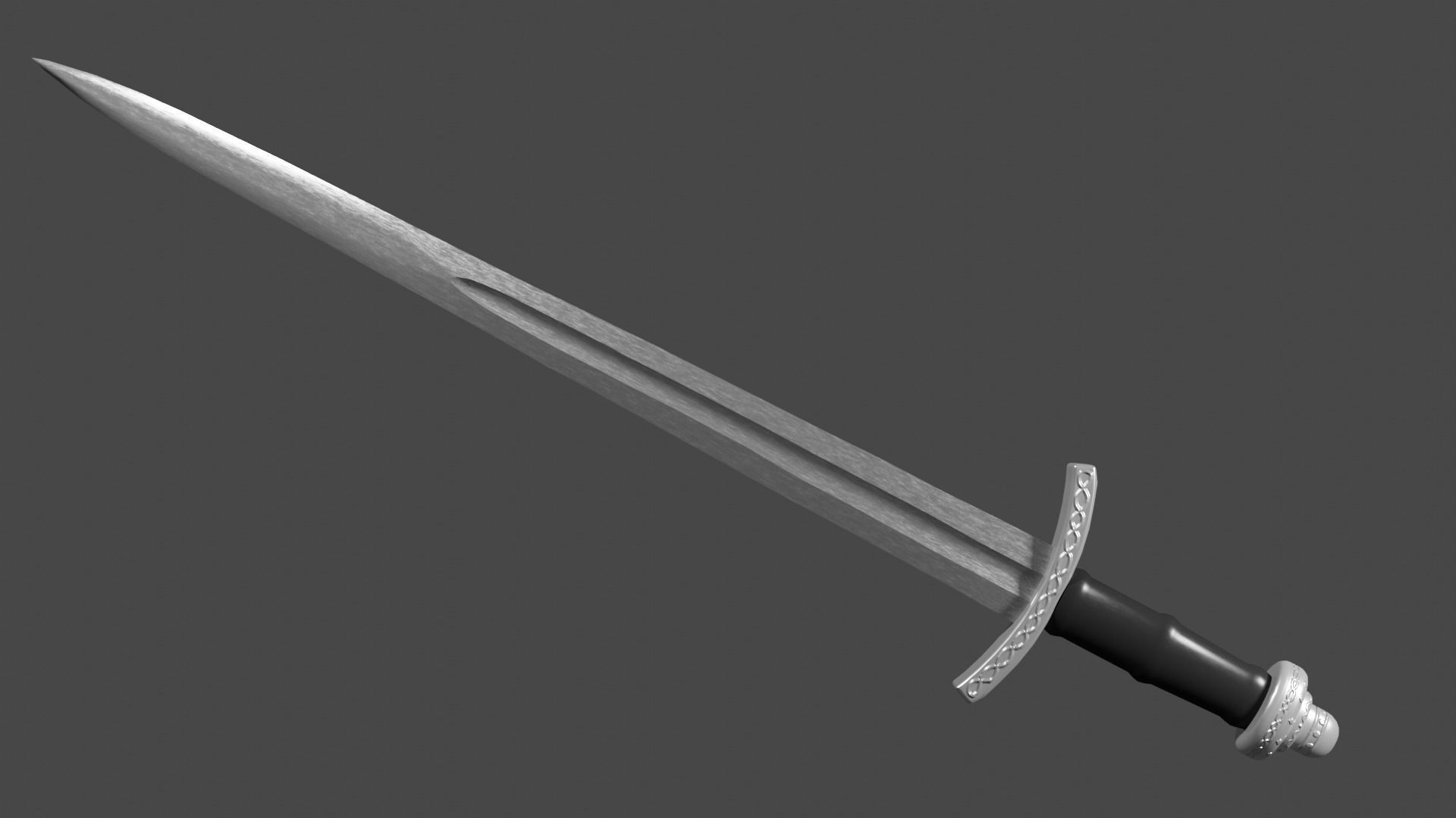 Excalibur sword with Caroling handle Low-poly 3D model_3
