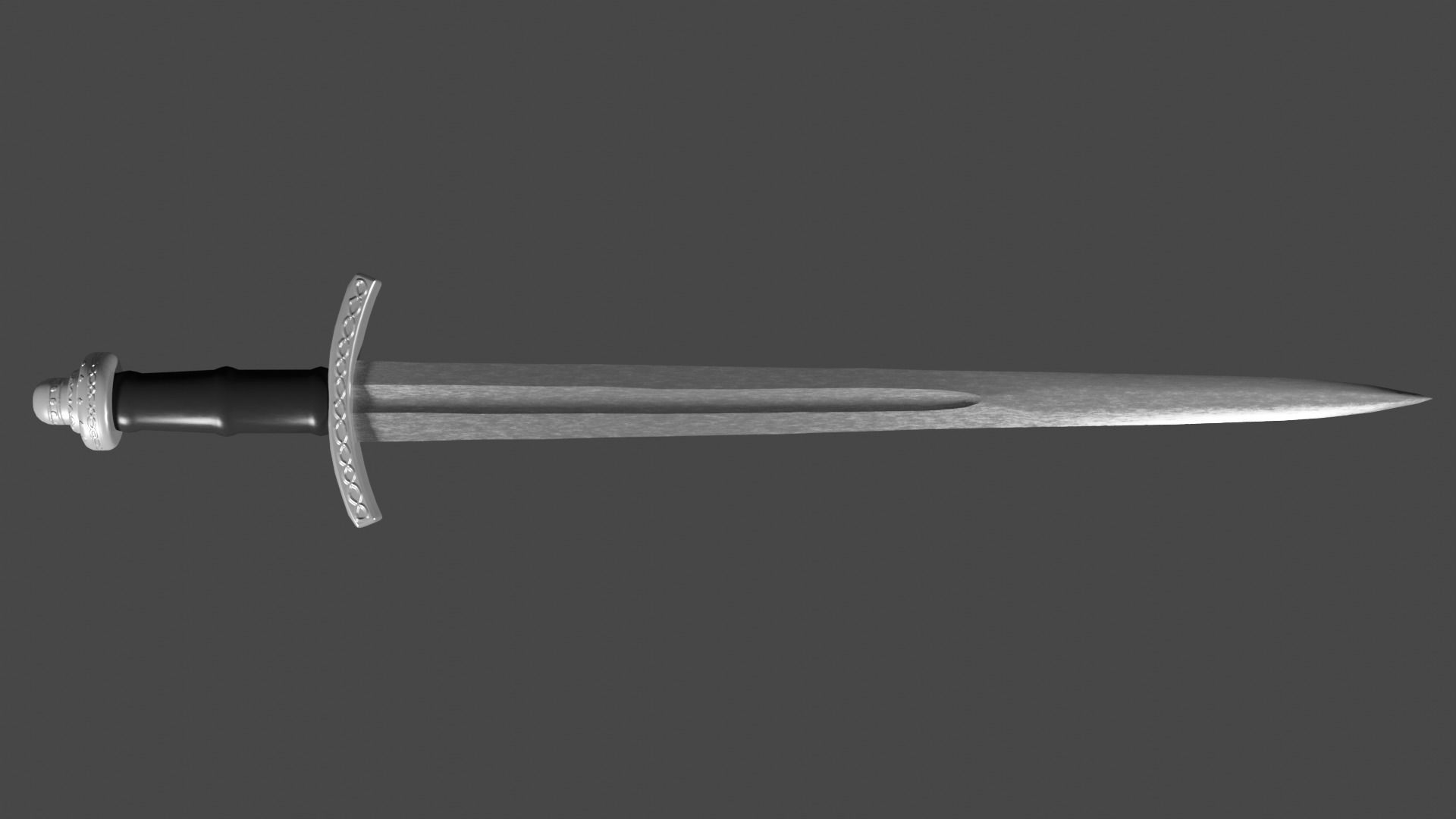 Excalibur sword with Caroling handle Low-poly 3D model_5